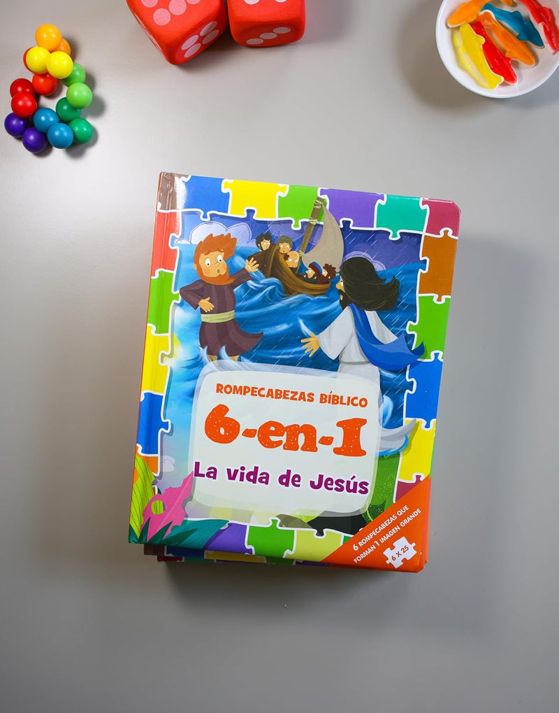 Rompecabezas Bíblico 6 en 1 para Niños | Actividades Bíblicas para Niños | La Vida de Jesús con Puzzles | Edades 3 a 5 (Rompecabezas Bíblico 6 En 1/ 6 -in- 1 Puzzle Bible Book