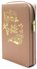 BIBLIA PARA MUJER TAMANO MANUAL letra gigante 14 puntos ROSAS SIMIPIEL RV1960 INDICE