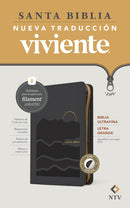 Biblia ultrafina NTV, letra grande de zíper con Filament (SentiPiel, Gris, Índic