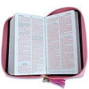 Biblia Chequera Letra 8.5 puntos RV1960 imit piel fucsia y rosa