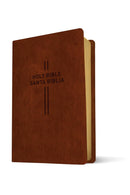 Bilingual Bible / Biblia bilingüe NLT/NTV (iMITACION DE PIEL CAFE