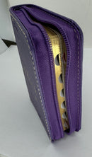 Biblia mini bolsillo RV1960 morado con cierre indice SALMOS 34:1BUSQUE A JEHOVA