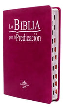La Biblia para la Predicación RVR60 - Letra Grande, imitación piel purpura, indice y canto plateado
