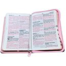 Biblia Quinceanera con Cierre Compacta RV1960 imit piel rosa floral y marron indice