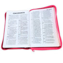 Biblia con Cierre Letra Grande RV1960, imit piel fucsia CON CORDANCIA