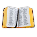 Biblia Mini Bolsillo RV1960, tapa flexible león de Judá, naranja