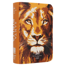 Biblia Mini Bolsillo RV1960, tapa flexible león de Judá, naranja