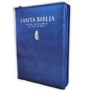 Biblia con Cierre Compacta Letra Gigante 14 puntos RV1960, tapa vinilo azul con índice