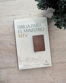 Biblia para el ministro NTV, letra grande con Filament (SentiPiel, Café, Letra Roja)