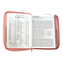 Biblia RVR 1960 Letra Grande Tamaño Manual Símil Piel Duotone Rosa Café con Índice con Cierre