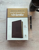 Santa Biblia NTV, letra súper gigante (SentiPiel, Café oscuro , Índice, Letra Roja)