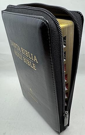 Biblia Bilingue Tamaño Personal RVR1960 Negro/ Black Bilingual Bible King James SIMIL PIEL INDICE