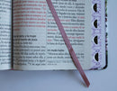 Biblia RVR 1960 letra gigante, para mujer  tamaño manual, tapa dura, corona de flores con índice