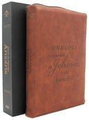 Biblia de Estudio Reina Valera 1960 ArcoIris en nueva letra grande 14 puntos  con Cierre Indice Senti Cuero color Cafel Una cosa he demandado a Jehova esta buscare