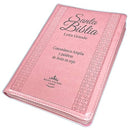 Biblia para Mujer con Cierre Letra Grande 12 puntos Concordancia Amplia Reina Valera 1960 rosada con indice