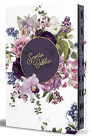 Biblia RVR 1960 letra gigante, para mujer  tamaño manual, tapa dura, corona de flores con índice