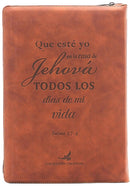 Biblia de Estudio Reina Valera 1960 ArcoIris en nueva letra grande 14 puntos  con Cierre Indice Senti Cuero color Cafel Una cosa he demandado a Jehova esta buscare