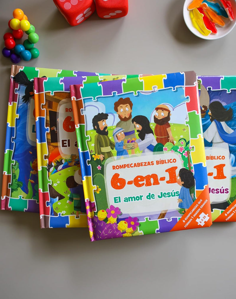 Rompecabezas Bíblico 6 en 1 para Niños | Actividades Bíblicas para Niños | La Vida de Jesús con Puzzles | Edades 3 a 5 (Rompecabezas Bíblico 6 En 1/ 6 -in- 1 Puzzle Bible Book