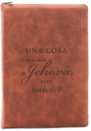Biblia de Estudio Reina Valera 1960 ArcoIris en nueva letra grande 14 puntos  con Cierre Indice Senti Cuero color Cafel Una cosa he demandado a Jehova esta buscare