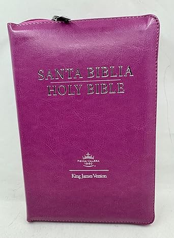 Bíblia bilingüe bilingual bible kjv para jovencitas reina Valera 1960 rosa cierre índice tamaño personal