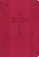 Bilingual Bible / Biblia bilingüe NLT/NTV (LeatherLike, Pink Rose