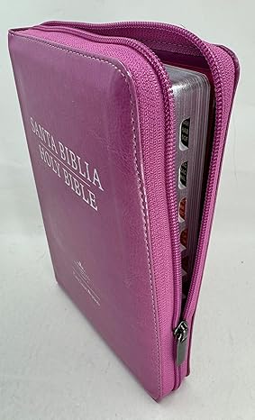 Bíblia bilingüe bilingual bible kjv para jovencitas reina Valera 1960 rosa cierre índice tamaño personal