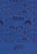 Biblia Biper y sus amigos, Fuertes y valientes (NBLA), Leathersoft, Azul, Palabras de Jesús en rojo, Comfort Print