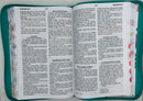 Bíblia letra grande 12 puntos mariposa reina Valera 1960 turquesa floral cierre INDICE
