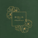 Reina Valera 1960 Biblia para ilustrar, verde símil piel argollada
