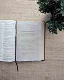 Biblia para el ministro NTV, letra grande con Filament (SentiPiel, Café, Letra Roja)
