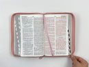 Biblia Letra Grande con Indice y Cierre Reina Valera 1960 duotono rosa y cafe - letra 12 puntos