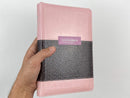 Biblia Letra Grande con Indice y Cierre Reina Valera 1960 duotono rosa y cafe - letra 12 puntos