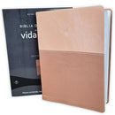 Biblia de Estudio de la Vida Plena RV1960, imit piel , oro rosa