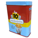 Los 10 Mandamientos: Un juego de carta bíblico bilingüe - caja metálica