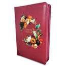 Biblia con Cierre Letra Gigante Manual RV1960, imit. piel granada con índice