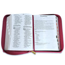 Biblia con Cierre Letra Gigante Manual RV1960, imit. piel granada con índice
