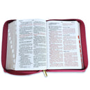 Biblia con Cierre Letra Gigante Manual RV1960, imit. piel granada con índice