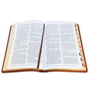 Biblia letra gigante,  14 PUNTOS RVR 1960 café madera, símil piel, con índice