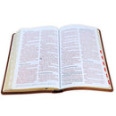 Biblia letra gigante,  14 PUNTOS RVR 1960 café madera, símil piel, con índice