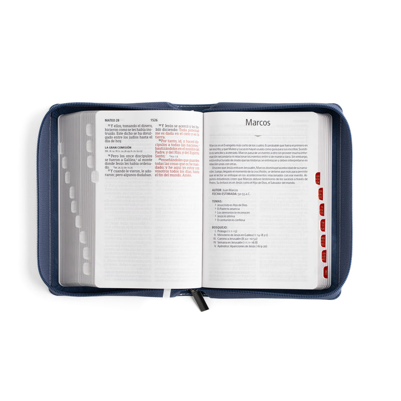 Biblia Compacta con Cierre Letra Grande 11 puntos RV1960, imit piel mezclilla con índice