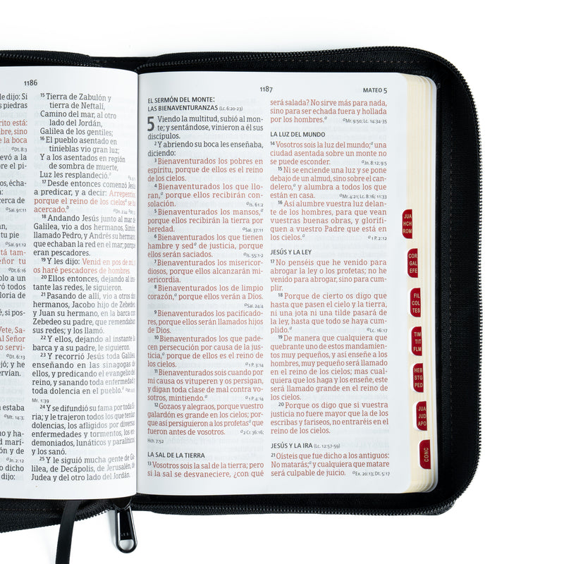 Biblia Letra Grande 12 puntos para hombre con cierre cafe oscuro indice RV1960