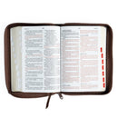 Biblia Letra Grande 12 puntos para hombre con cierre cafe oscuro indice RV1960