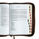 Biblia Letra Grande 12 puntos para hombre con cierre cafe oscuro indice RV1960