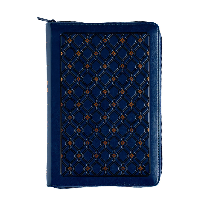 Biblia Letra Grande 12 puntos para hombre azul marino con cierre RV1960