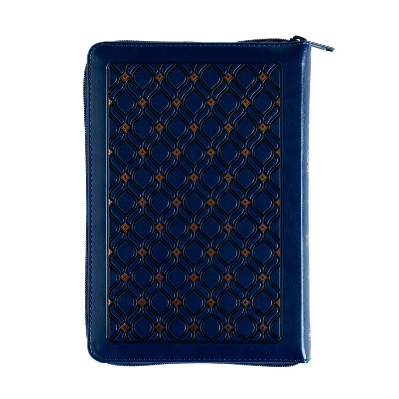 Biblia Letra Grande 12 puntos para hombre azul marino con cierre RV1960