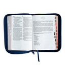 Biblia Letra Grande 12 puntos para hombre azul marino con cierre RV1960