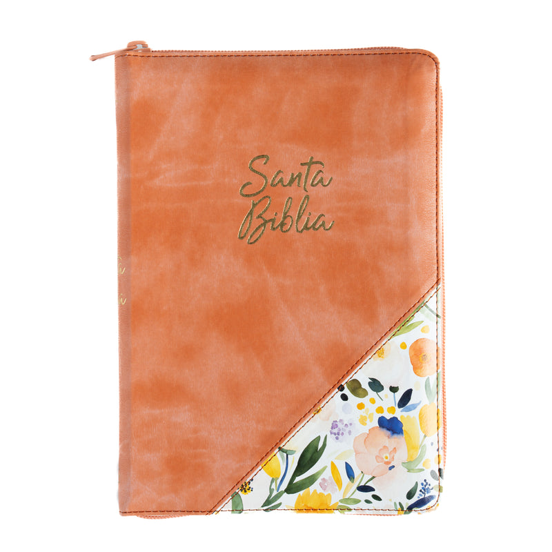 Biblia para Mujer Letra Grande Manual 12 puntos RV1960 caramelo indice y cierre