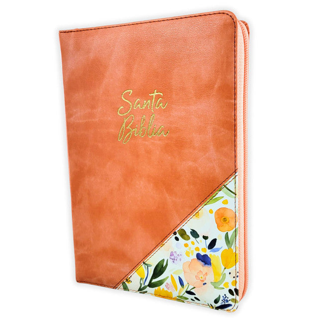 Biblia para Mujer Letra Grande Manual 12 puntos RV1960 caramelo indice y cierre