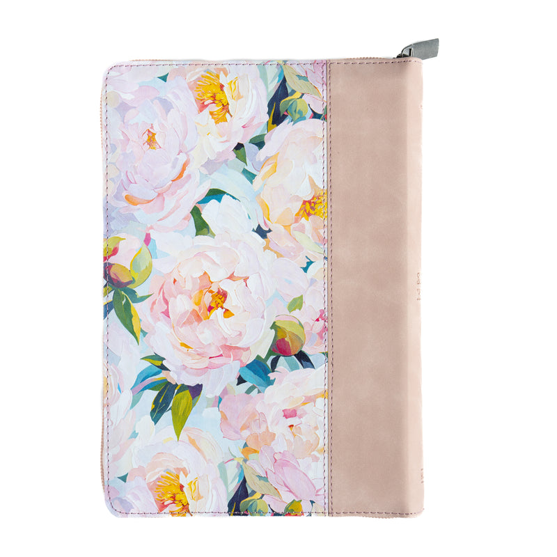 BIBLIA LETRA GIGANTE 14 PUNTOS MANUAL RV1960ROSA CUARZO/FLORES/C CIERRE INDICE