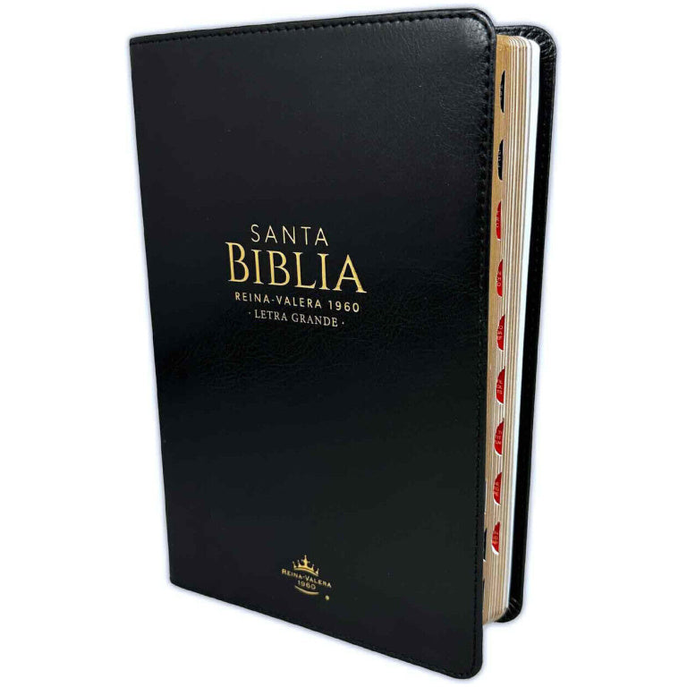 Bíblia letra grande tamaño manual 12 puntos reina valera  1960 Piel negro índice